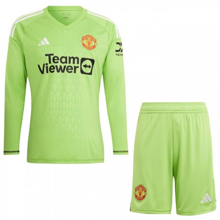 Manchester United Maalivahti Lasten Kotipelipaita 2023-24 Pitkähihainen(+ shortsit)